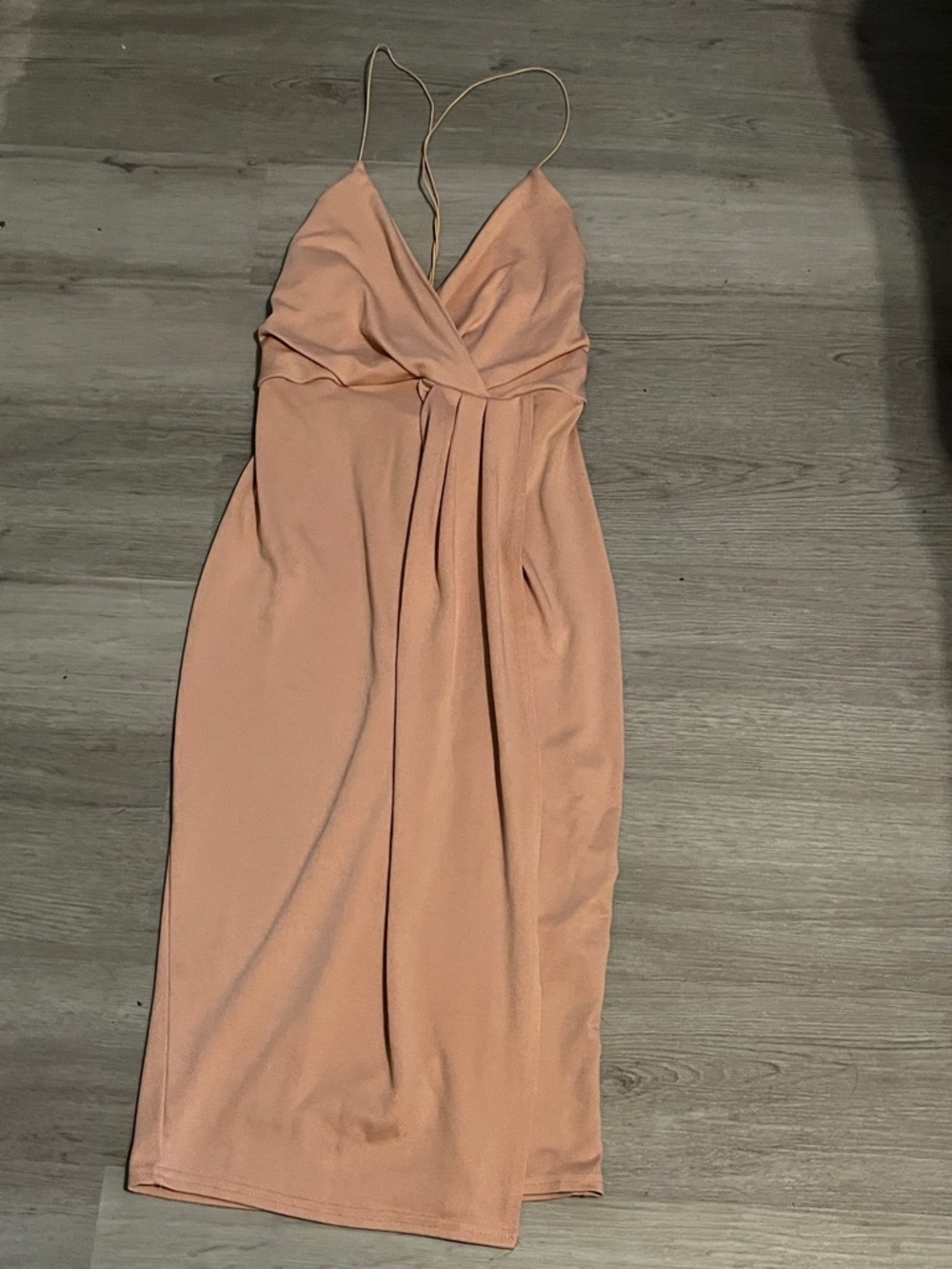 Boohoo Peachy Blush Strappy Midi Dress
